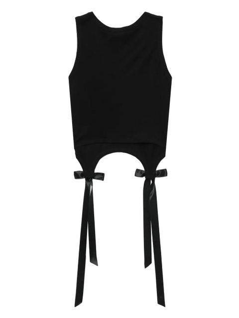 Simone Rocha bow and ribbon-detail cotton vest - Black