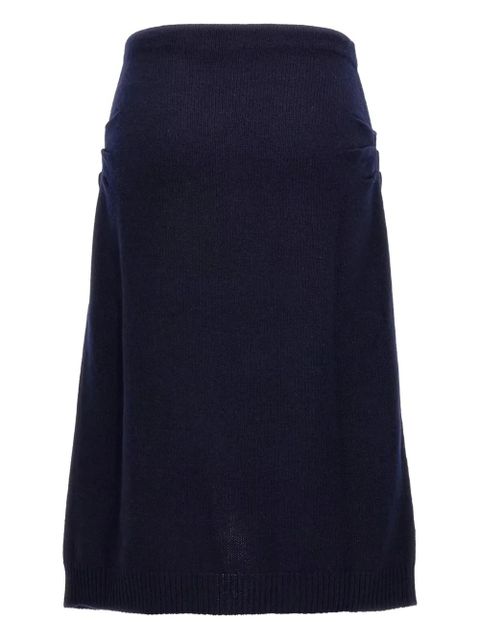Prada button-detailed cashmere midi skirt - Blue