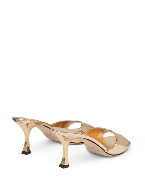 Jimmy Choo Skye 70mm metallic mules - Gold