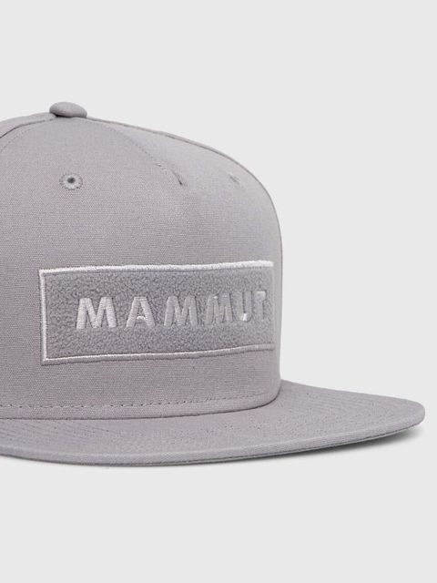 Mammut czapka z daszkiem bawełniana kolor szary z aplikacją