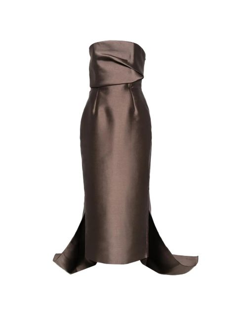 Solace London Kiki strapless slit maxi dress - Brown - zdjęcie produktu nr 1