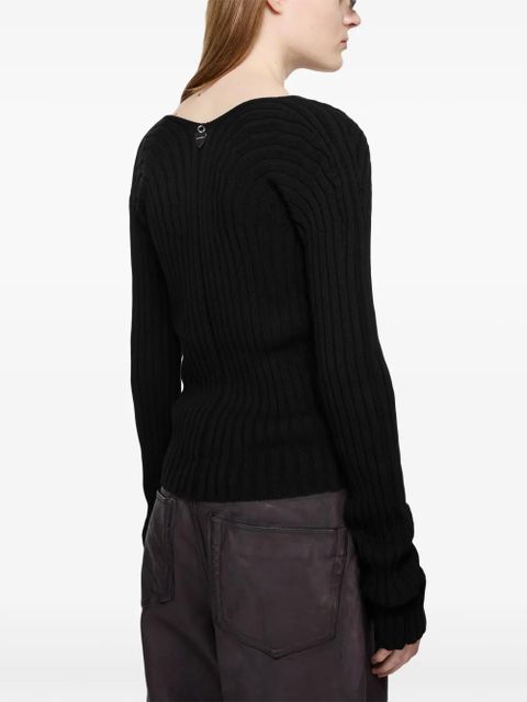 Acne Studios button-up ribbed cardigan - Black