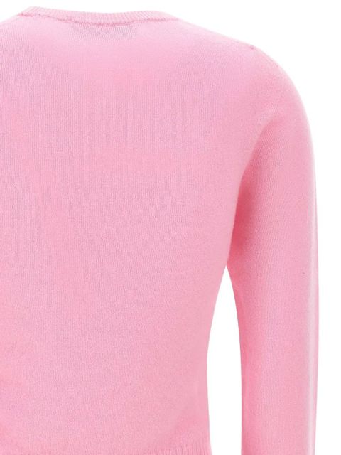 Blumarine embroidered ribbed cashmere sweater - Pink