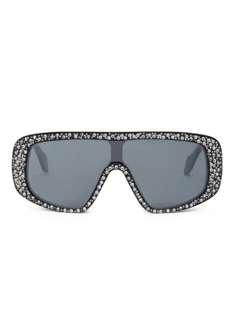 PINKO crystal-embellished geometric sunglasses - Black - zdjęcie produktu nr 1