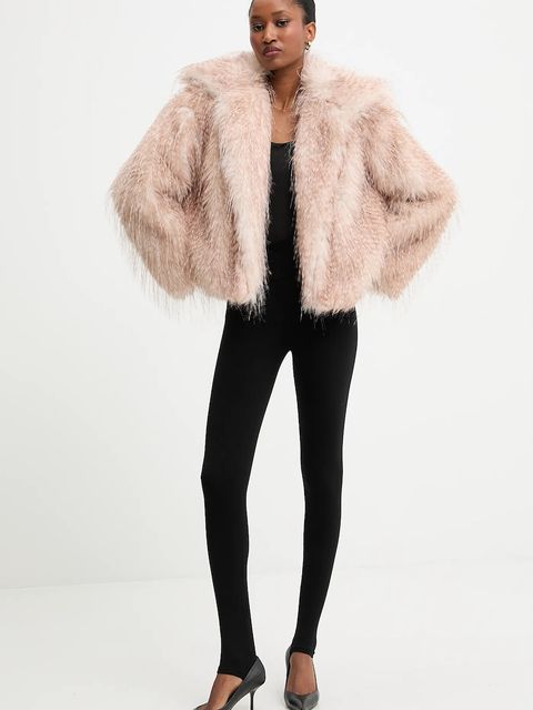 Answear.LAB kurtka kolor beżowy przejściowa oversize - zdjęcie produktu nr 2