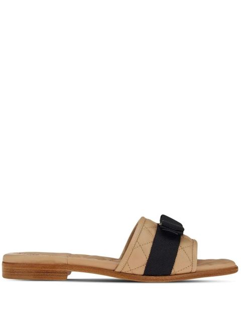 Ferragamo Vara bow quilted slides - Neutrals - zdjęcie produktu nr 1