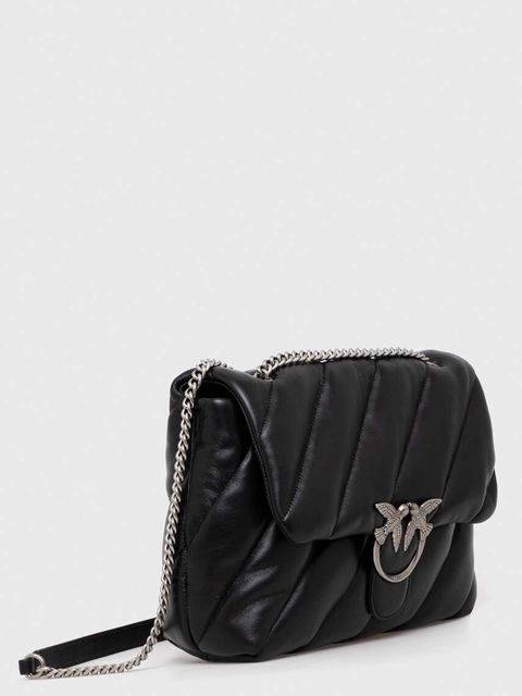 Pinko torebka skórzana kolor czarny 100037.A0F2