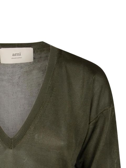AMI Paris V-neck jumper - Green