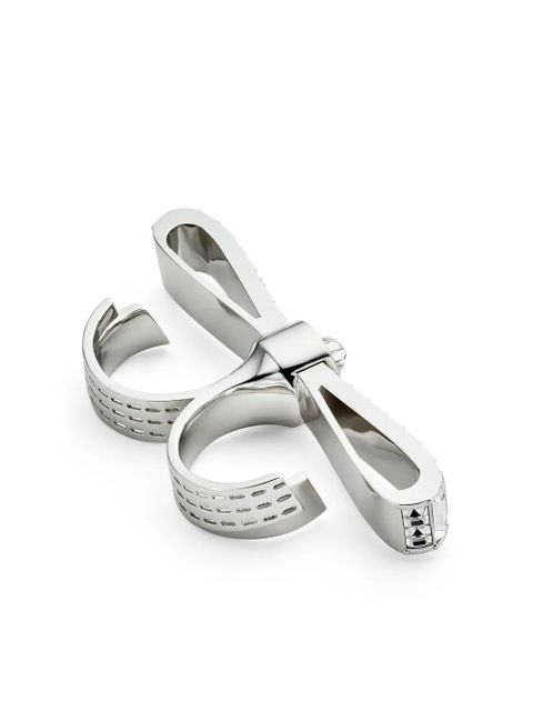 Versace Gianni Ribbon crystal cuff ring - Silver - zdjęcie produktu nr 2