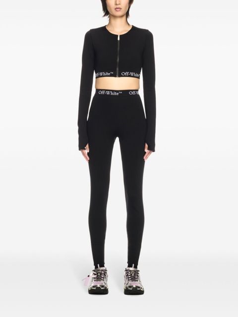 Off-White logo-band leggings - Black