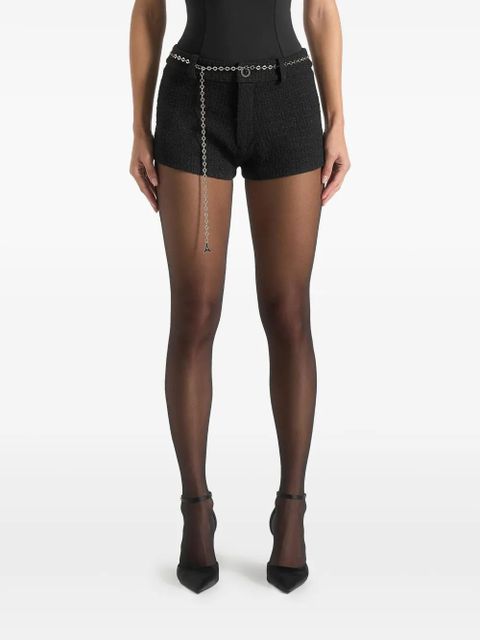 Manière De Voir Elina chain-belt tweed mini shorts - Black - zdjęcie produktu nr 1
