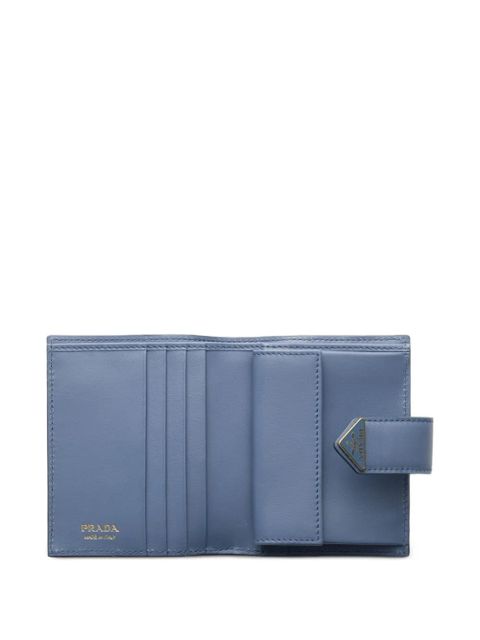 Prada small Saffiano and smooth leather wallet - Blue