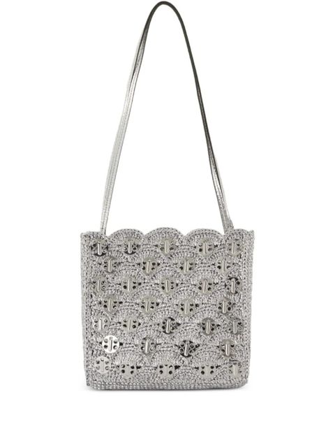 Rabanne scalloped-edge metal-detail shoulder bag - Silver
