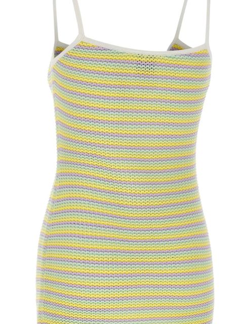 Casablanca Bourgeois striped keyhole knit dress - Yellow