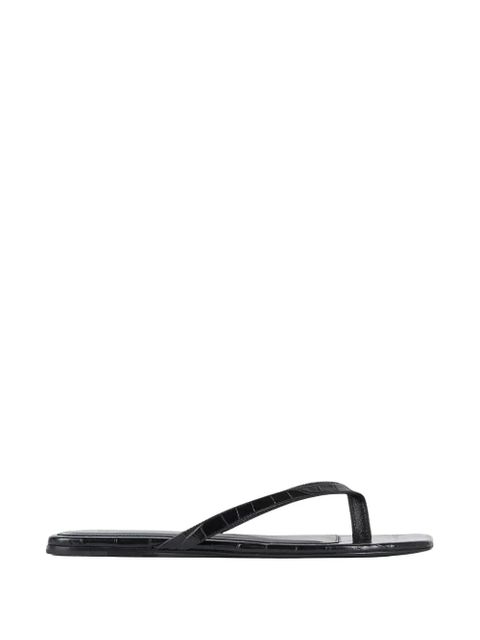 TOTEME croc-embossed leather flip flops - Black - zdjęcie produktu nr 1