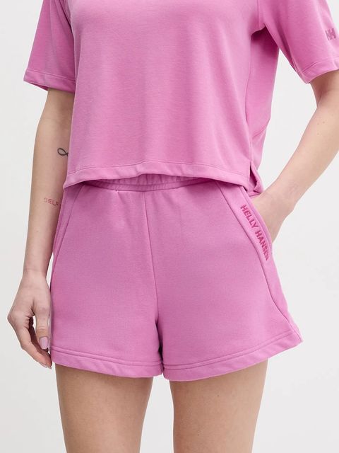 Helly Hansen szorty damskie kolor fioletowy z nadrukiem high waist 54081 - zdjęcie produktu nr 1