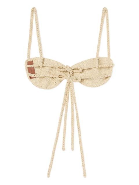 Alanui balconette self-tie bra - Neutrals