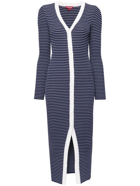 STAUD Shoko striped ribbed dress - Blue - zdjęcie produktu nr 1