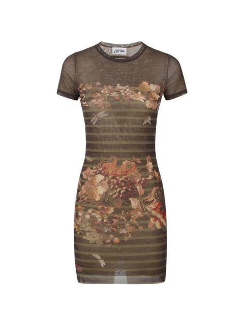 Jean Paul Gaultier floral-printed mini dress - Brown - zdjęcie produktu nr 1