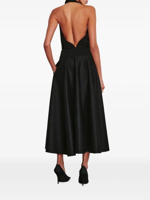 WARDROBE.NYC halter ruched silk blouse - Black