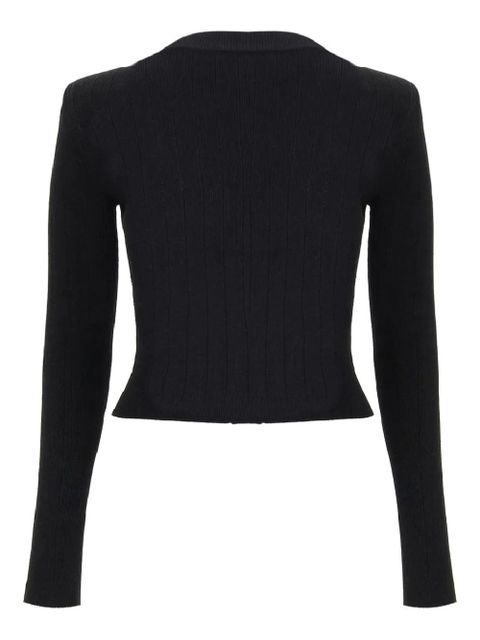 Balmain ribbed gold-button cardigan - Black