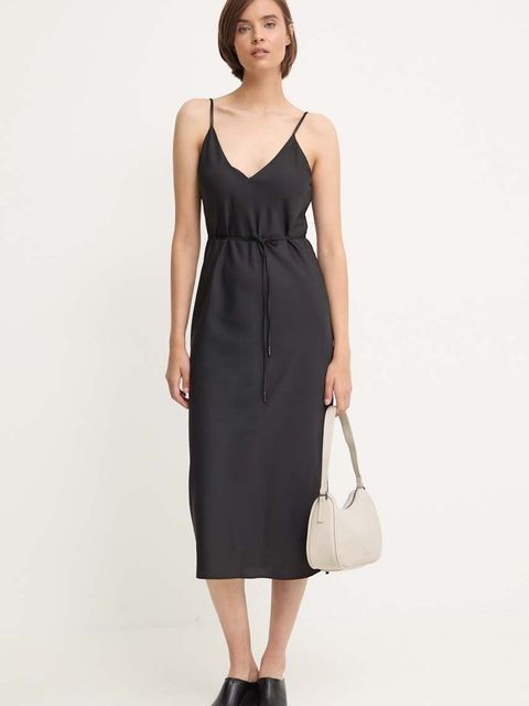 Calvin Klein sukienka kolor czarny midi prosta K20K207566