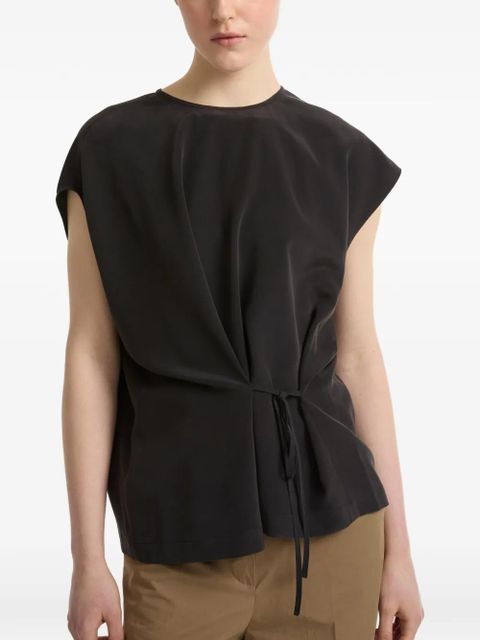 Yves Salomon tie-detail top - Black