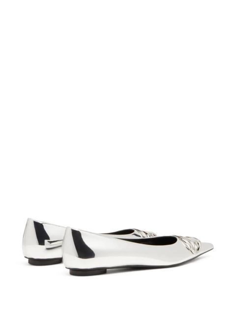 Diesel D-venus leather ballerina shoes - Silver