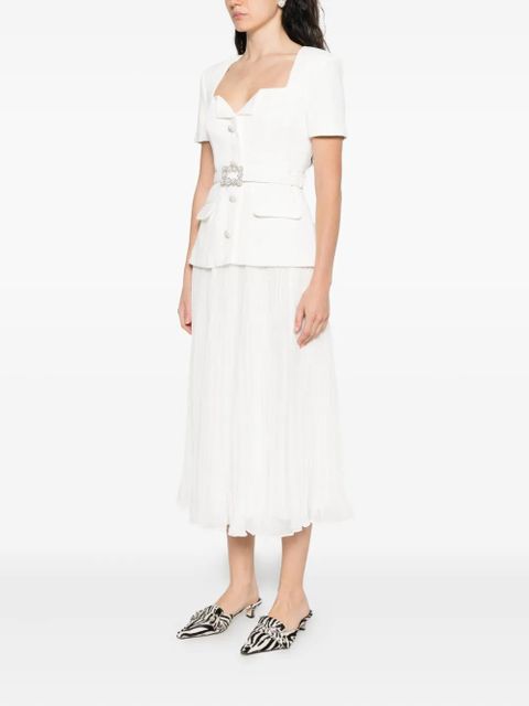 Self-Portrait v-neck midi dress - White