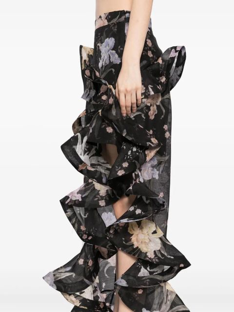 ZIMMERMANN Eden waterfall skirt - Black