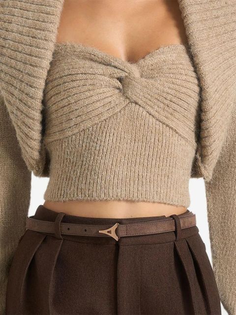 Manière De Voir Emya twisted bandeau shawl top - Neutrals - zdjęcie produktu nr 2