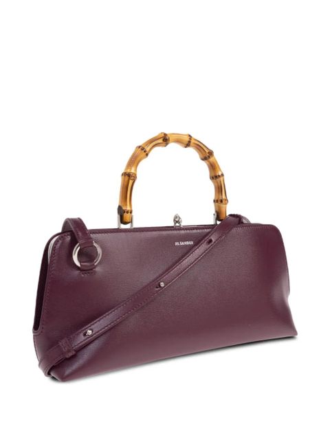 Jil Sander bamboo-handle leather tote bag - Red