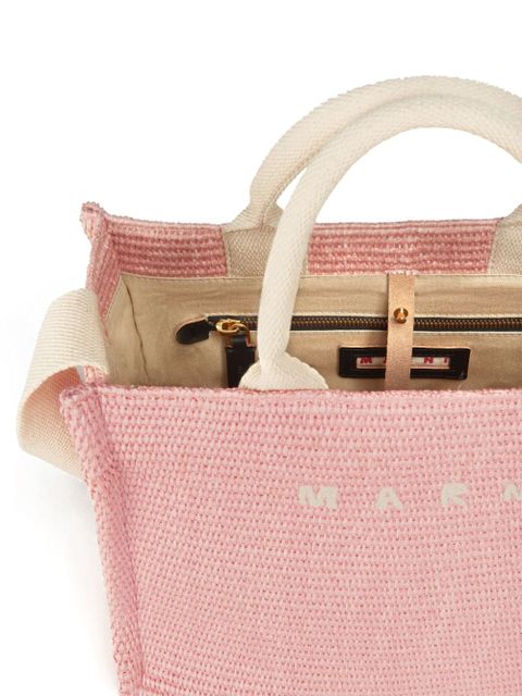 Marni small raffia tote bag - Pink