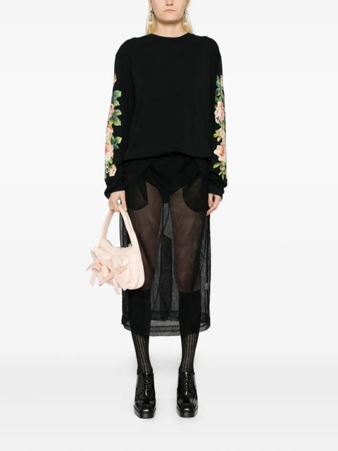 Simone Rocha floral-print T-shirt - Black