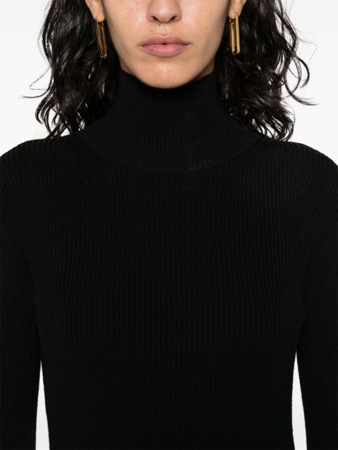 Balenciaga ribbed-knit midi dress - Black