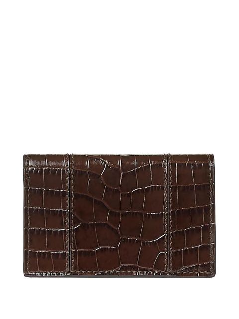 Jimmy Choo Nello crocodile-effect leather wallet - Brown