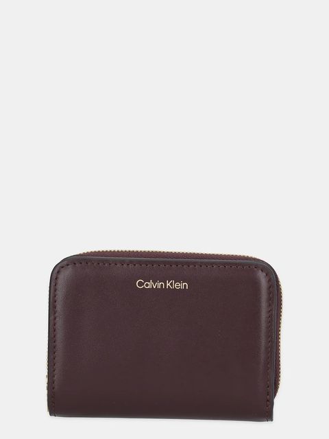 Calvin Klein portfel skórzany damski kolor bordowy LV04F1075G - zdjęcie produktu nr 1