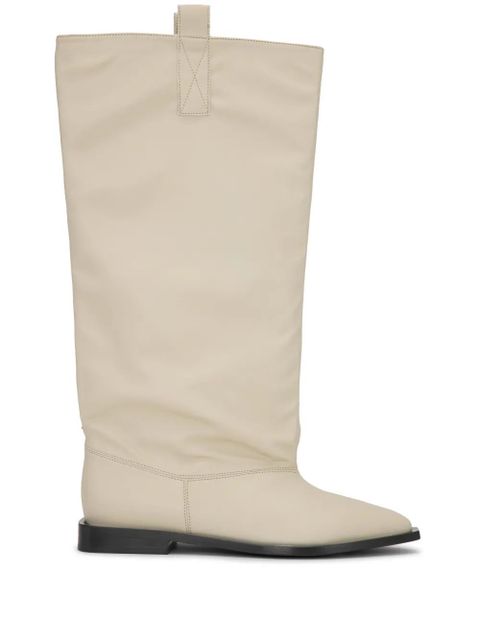 GANNI slouchy knee-high boots - Neutrals - zdjęcie produktu nr 1