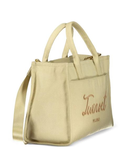 TWINSET logo-embroidered tote bag - Neutrals