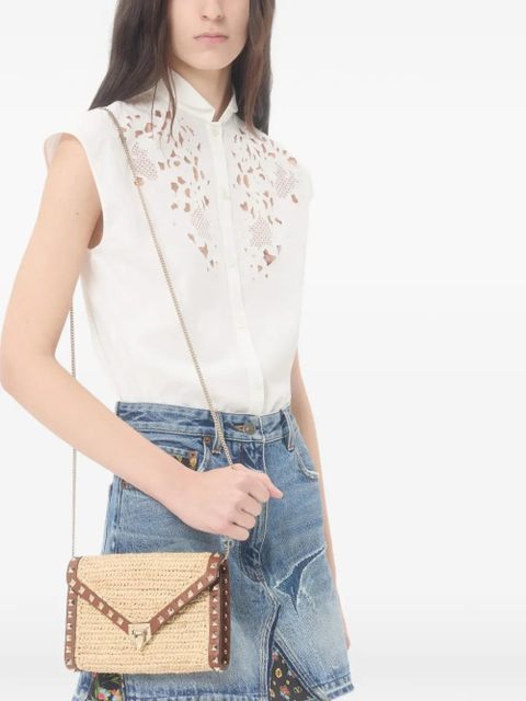 Valentino Garavani mini rockstud raffia bag - Neutrals - zdjęcie produktu nr 2