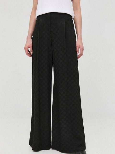 MICHAEL Michael Kors spodnie damskie kolor czarny szerokie high waist