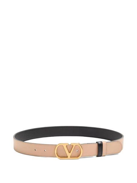 Valentino Garavani Vlogo signature reversible leather belt - Black