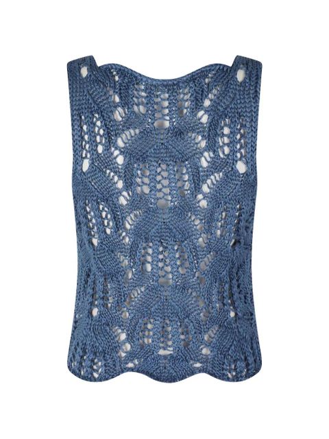 SOLOTRE Maglia Rete crochet-knit top - Blue - zdjęcie produktu nr 2