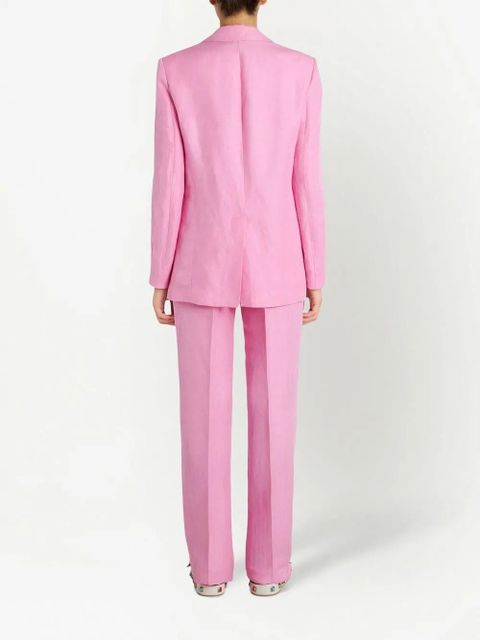 ETRO button-fastening linen-silk blazer - Pink