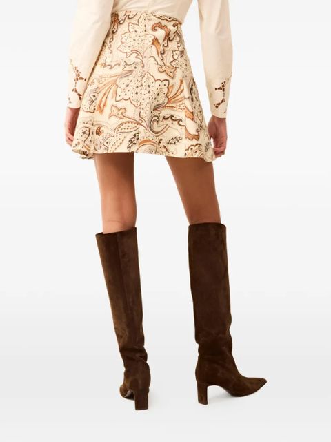 Marie Oliver Crawford paisley-print mini skirt - Neutrals