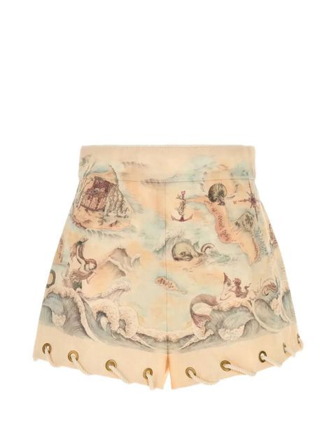 ZIMMERMANN Rebellion printed shorts - Neutrals - zdjęcie produktu nr 1