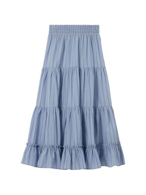 Claudie Pierlot striped ruffled-tiers A-line skirt - Blue - zdjęcie produktu nr 1