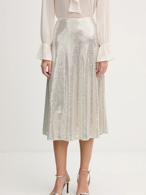 OUI spódnica kolor srebrny midi rozkloszowana 96029 - zdjęcie produktu nr 1