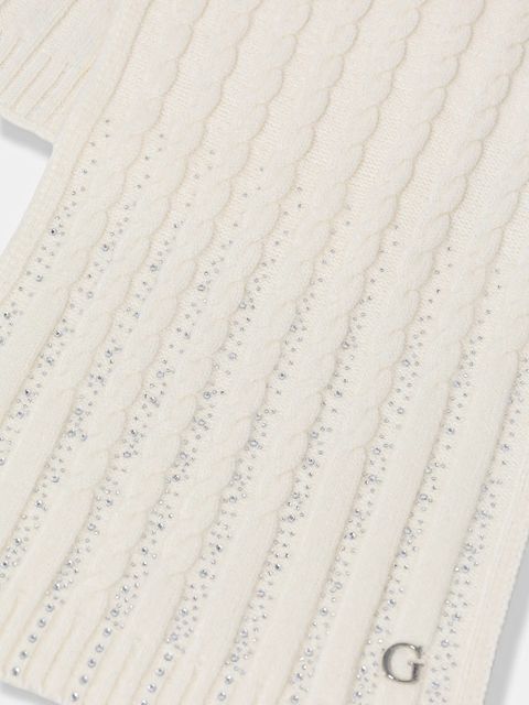 Guess szalik damski kolor beżowy z aplikacją AW5384 POL03