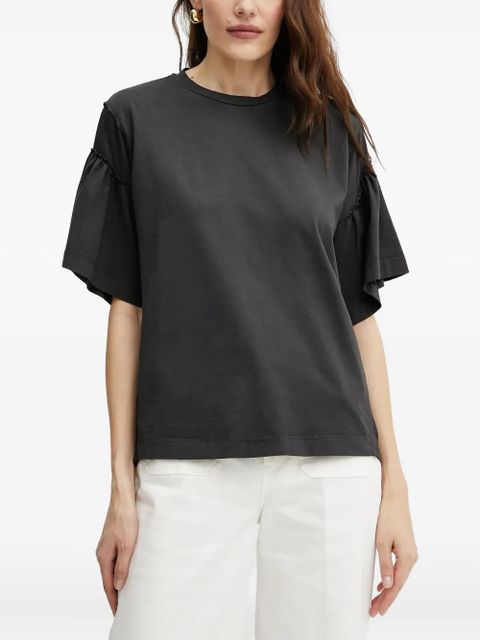 PINKO cotton frill-sleeve top - Black - zdjęcie produktu nr 1